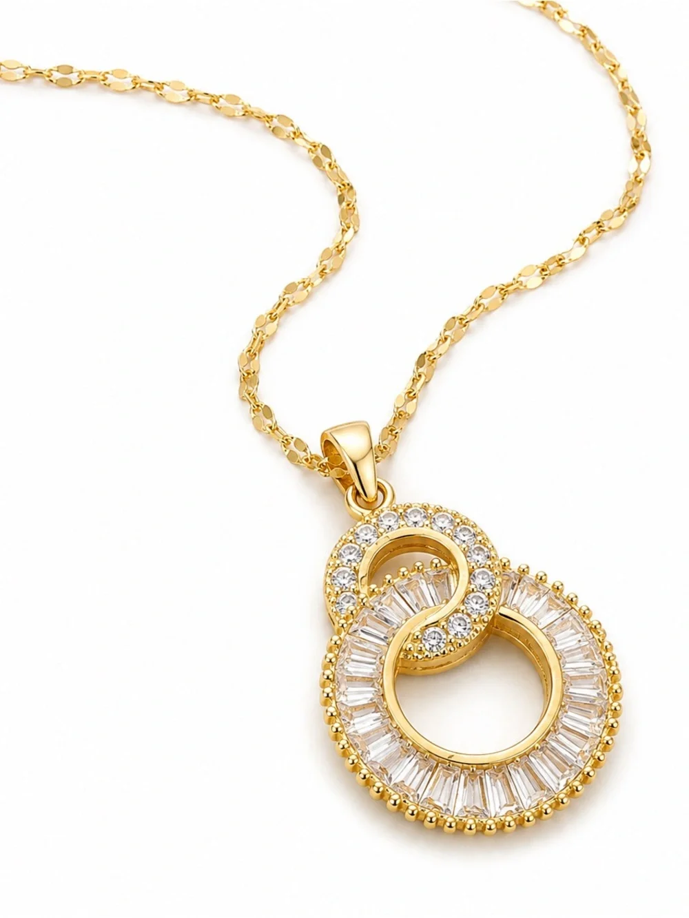Gold-Tone Interlocking Circle Pendant Necklace - Women's Jewelry